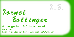 kornel bollinger business card